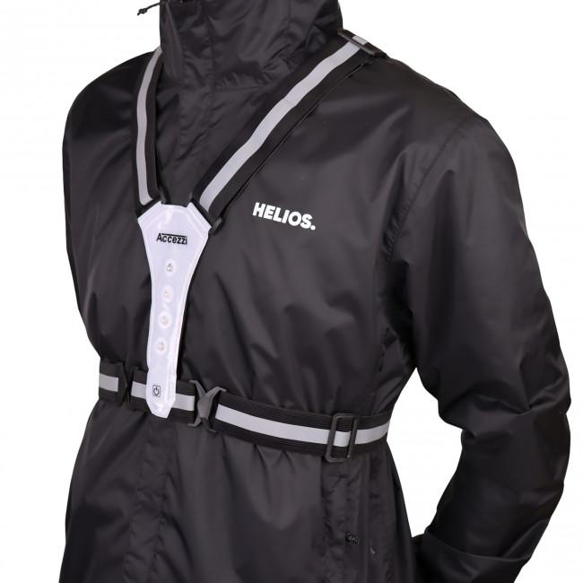 Accezzi LED refleksvest i grå med brede reflekser og integrerede LED-lys